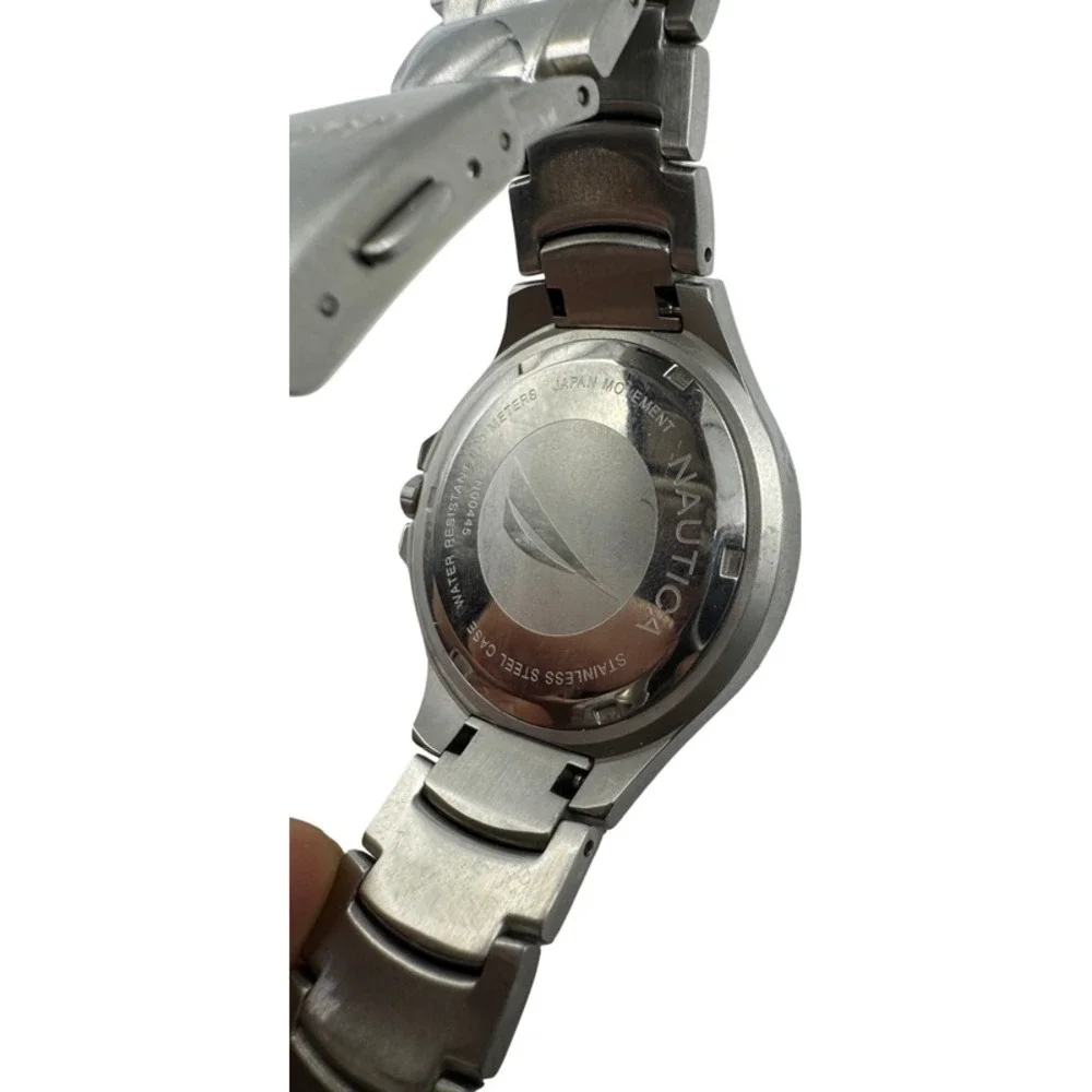 Nautica‎ Men's Chronograph Watch Stainless Steel Blue Dial Water Resistant 100m